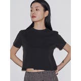 ブラック | 【VEQUM】DAMAGE CROPPED T SHIRT | EMODA