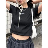 ブラック | ロゴグラデーションミニマルTシャツ | EMODA