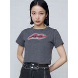 グレー | スプレーロゴミニマルTシャツ | EMODA