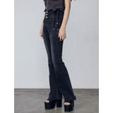 サイドオープンハイウエストフレアパギンス | EMODA | 詳細画像10 