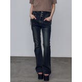 サイドオープンハイウエストフレアパギンス | EMODA | 詳細画像14 