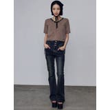 サイドオープンハイウエストフレアパギンス | EMODA | 詳細画像15 