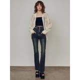 サイドオープンハイウエストフレアパギンス | EMODA | 詳細画像21 