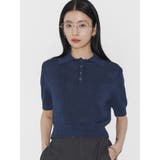 ネイビー | 【VEQUM】SHEER DRY POLO KNIT | EMODA