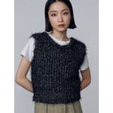 ブラック | ソフトシャギーニットタンクトップ | EMODA