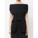 ブラック | リボンオフショルダートップ | EMODA