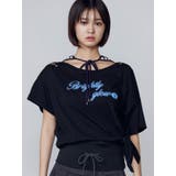 ブラック | ルーズタイクラッシュTシャツ | EMODA