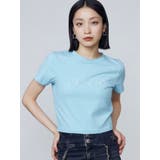 ブルー | パールロゴTシャツ | EMODA