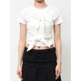 ホワイト | ダブルリボンコンパクトTシャツ | EMODA