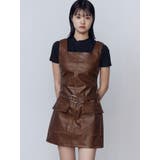 ブラウン | アウトポケットフェイクレザーワンピース | EMODA