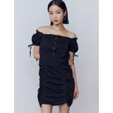 オフショルダーミニギャザーワンピース | EMODA | 詳細画像18