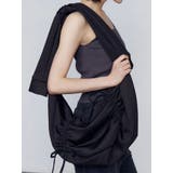 ブラック | リボンギャザーショルダーバッグ | EMODA