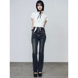 サイドオープンハイウエストフレアパギンス | EMODA | 詳細画像10 