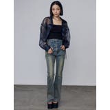 サイドオープンハイウエストフレアパギンス | EMODA | 詳細画像19 