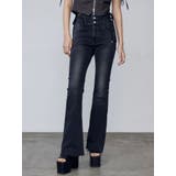 サイドオープンハイウエストフレアパギンス | EMODA | 詳細画像2 