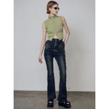 サイドオープンハイウエストフレアパギンス | EMODA | 詳細画像39 