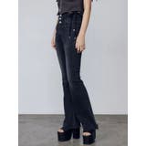 サイドオープンハイウエストフレアパギンス | EMODA | 詳細画像4 