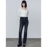 サイドオープンハイウエストフレアパギンス | EMODA | 詳細画像43 