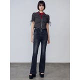 サイドオープンハイウエストフレアパギンス | EMODA | 詳細画像5 