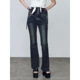 サイドオープンハイウエストフレアパギンス | EMODA | 詳細画像8 