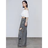 カットアウトルーズジーンズ | EMODA | 詳細画像42