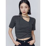 チョーカーギャザーショートスリーブニット | EMODA | 詳細画像6