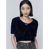 ブラック | リボンチャームシャギーツインニット | EMODA