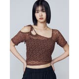 ブラウン | レーススキンフィットトップ | EMODA