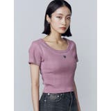 ピンク | スプレープリントコンパクトTシャツ | EMODA