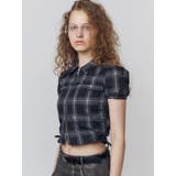 ブラック | ストリングリボンジップシャツトップ | EMODA