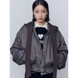 グレー | スカーフフーディナイロンブルゾン | EMODA