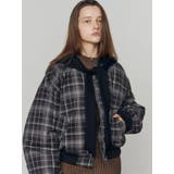 ブラック | スカーフフーディナイロンブルゾン | EMODA