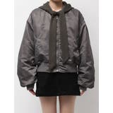 ブラウン | スカーフフーディナイロンブルゾン | EMODA