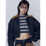 インディゴ | ボアカラーデニムブルゾン | EMODA