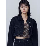 ブラック | ショートデニムブルゾン | EMODA