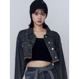 ブルー | ショートデニムブルゾン | EMODA