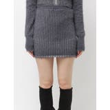 ネイビー | シャギープレーティングポケットスカート | EMODA