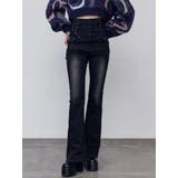 スリーレスアップハイウエストフレアパギンス | EMODA | 詳細画像2