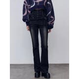 スリーレスアップハイウエストフレアパギンス | EMODA | 詳細画像4