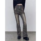 リボンハイウエストフレアパギンス | EMODA | 詳細画像1 