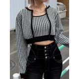 ブラック | ハウンズトゥースツインニット | EMODA