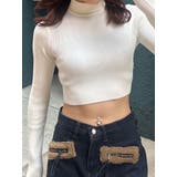 アイボリー | ハイネッククロップニット | EMODA