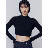 ブラック | ハイネッククロップニット | EMODA