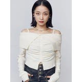 FRONT BUTTON OFF SHOULDER KNIT | EMODA | 詳細画像1 