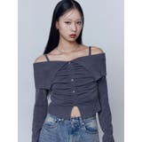 FRONT BUTTON OFF SHOULDER KNIT | EMODA | 詳細画像7 