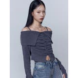 FRONT BUTTON OFF SHOULDER KNIT | EMODA | 詳細画像8 