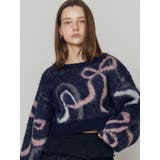 リボンラインショートニット | EMODA | 詳細画像2 