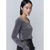 シアーベロアプレートクロップトップ | EMODA | 詳細画像14 