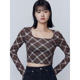 ブラウン | シアーベロアプレートクロップトップ | EMODA
