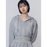 ライトグレー | シェービングショートジップフーディ | EMODA